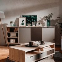 Epik 56 Sideboard aus anthrazitgrauer Eiche mit 3 Türen und offenem Fach von WEBMARKETPOINT