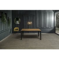 Erweiterbarer Esstisch Eiche-Schwarz 80 cm x 130-290 cm h. 76 cm von WEBMARKETPOINT