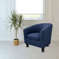 Webmarketpoint - Halong-Sessel aus blauem Stoff von WEBMARKETPOINT