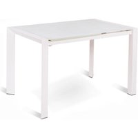 Webmarketpoint - Pixel - Ausziehbarer Tisch (122/182 x 80 cm) aus weißem gehärtetem Glas von WEBMARKETPOINT