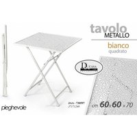 Webmarketpoint - Platzsparender weißer quadratischer Gartentisch cm 60x 60 x 70 h von WEBMARKETPOINT