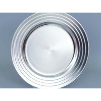 Platzteller aus silberfarbenem Kunststoff mit Rand 33 cm von WEBMARKETPOINT