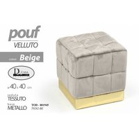 Webmarketpoint - Quadratischer Sitzpuff beige moderne Möbel cm 40 Sitz oder Fußstütze von WEBMARKETPOINT
