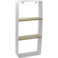Webmarketpoint - Regal aus weißem Metall und Holz 2 Regale cm25,5x10h57 von WEBMARKETPOINT