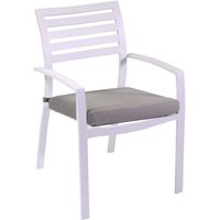 Iperbriko - Sessel Boston aus weißem Aluminium mit grauem Kissen von IPERBRIKO