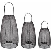 Set mit 3 Laternen Nucleos aus Stahl und Glas für den Außenbereich und den Garten von BIZZOTTO