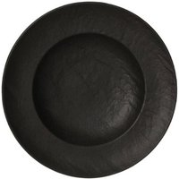 Teller Schale 25 cm Vulcania aus schwarzem Porzellan von WEBMARKETPOINT