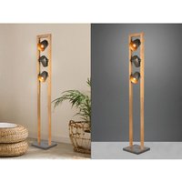 Trio - Stehleuchte bell 3-flammig Silber antik mit Holz im Industrial Style, Höhe:150cm Trio - Stehleuchte bell 3-flammig Silber antik mit Holz im Industrial Style, Höhe:150cm von Trio