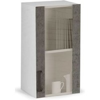 Webmarketpoint - Vitrine in Zementgrau 1 Tür aus Melaminholz H.72x40x32cm von WEBMARKETPOINT