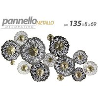 Webmarketpoint - Wandpaneel aus Metall quadratisch Dekoration 135 x 8 x 69 cm Blumen von WEBMARKETPOINT