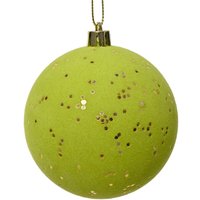 Webmarketpoint - Weihnachtskugel - Unzerbrechliche Weihnachtskugel mit passendem Paillettenfedern in Pistaziengrün - l 8cm x b 8cm x h 8cm x ø 8cm von WEBMARKETPOINT
