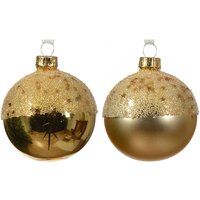 Webmarketpoint - Weihnachtskugel aus mattem Glas in Form eines zweifarbigen Sterns mit goldener Spitze ø 6cm von WEBMARKETPOINT