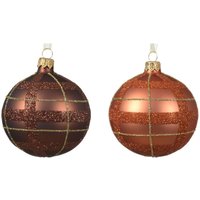 Webmarketpoint - Weihnachtskugel aus mattem Glas mit Punkten, 2 verschiedene Farben, sortierte Farben ø 8cm von WEBMARKETPOINT