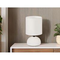 Trio Lighting - Keramik Tischleuchte luci Weiß runder Stofflampenschirm in Weiß, Höhe 23cm von TRIO LIGHTING