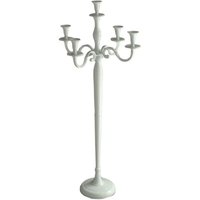 Weißer Aluminium-Kandelaber-Kerzenhalter 5 Plätze cm45x45h100 von WEBMARKETPOINT