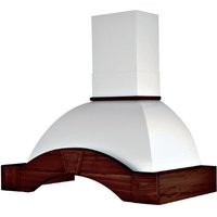 Webmarketpoint - gaia weiße rustikale Dunstabzugshaube mit Holzrahmen in tabakfarbener Einlage, 90 cm von WEBMARKETPOINT