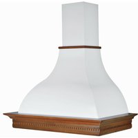 Webmarketpoint - raffaello weiße rustikale Dunstabzugshaube mit Holzrahmen mit tabakfarbener Einlage, 90 cm von WEBMARKETPOINT