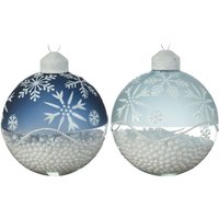 Weihnachtskugel aus blauem und hellblauem Glas Ø8cm Weihnachtskugel aus blauem und hellblauem Glas Ø8cm von WEBMARKETPOINT