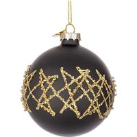 Weihnachtskugel aus schwarzem und goldenem Glas Ø8 cm von WEBMARKETPOINT