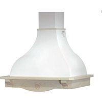 Weiße rustikale Dunstabzugshaube cottage mit taubengrauem Holzrahmen, 90 cm von WEBMARKETPOINT