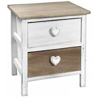 Webmarketpoint - Weißer Nachttisch mit einer Schublade im Shabby-Stil cm 37x 29 x 40 h von WEBMARKETPOINT