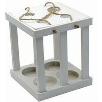 Weißer Weinflaschenhalter aus Holz cm22,2x22,3h25,5 von WEBMARKETPOINT