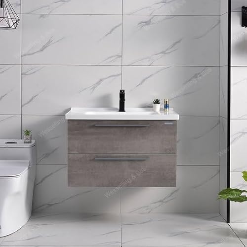 WEBO Badkamermeubel Set London 100cm - Beton - Badmeubel met Wastafel - Inclusief zwarte kraan en afvoer! WEBO Badkamermeubel Set London 100cm - Beton - Badmeubel met Wastafel - Inclusief zwarte kraan en afvoer! von WEBO