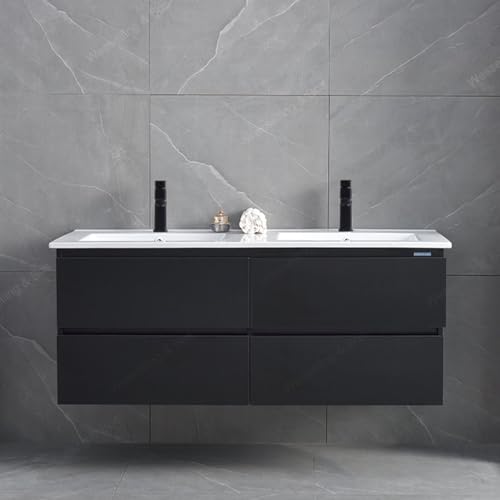 WEBO Badmöbel-Set London, 120 cm, Mattschwarz, mit Waschtisch, 2 Armaturen und Ablauf WEBO Badmöbel-Set London, 120 cm, Mattschwarz, mit Waschtisch, 2 Armaturen und Ablauf von WEBO