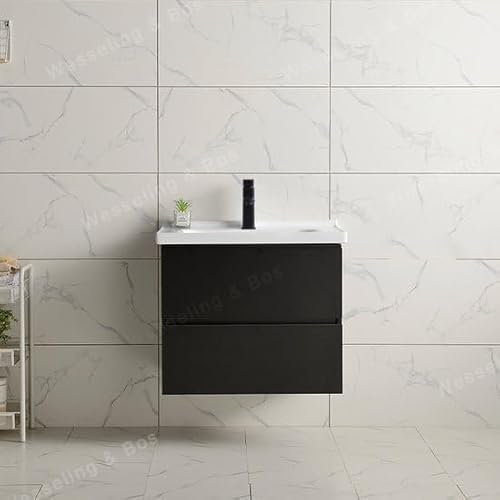 WEBO Bathroom Furniture Set London 60cm - Black - Bathroom Furniture with Black washbasin - Including tap and Drain! WEBO Bathroom Furniture Set London 60cm - Black - Bathroom Furniture with Black washbasin - Including tap and Drain! von WEBO