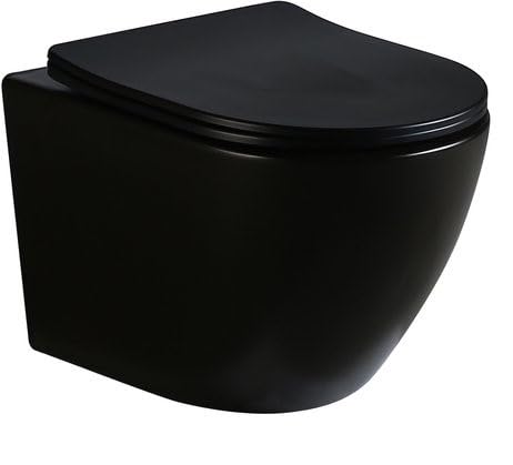 WEBO Odin Toilet Wall-Hung Matte Black Rimless – Quality & Design (Including seat) von WEBO