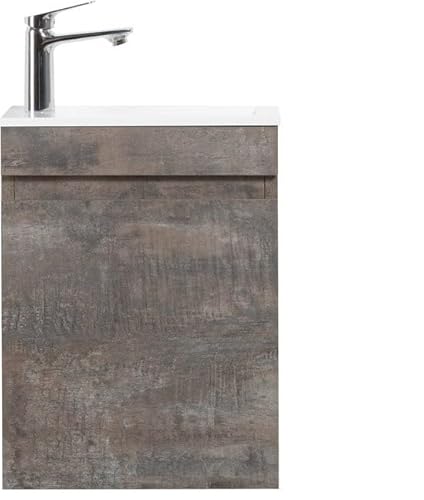 WEBO Toilet Furniture Complete Set 40x22cm Gray Fountain Set (Including Overflow, tap, Siphon and Click Waste) von WEBO