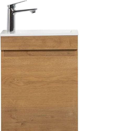 WEBO toilet furniture COMPLETE SET 40x22cm oak fountain set (including overflow, tap, siphon and click waste) von WEBO