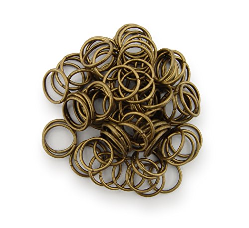 WEBandBUY Binderinge/Jump Rings 10mm Durchmesser Farbe Antik Bronze 15g ca.80 STK von WEBandBUY