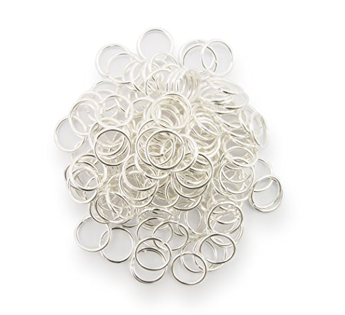 WEBandBUY Binderinge/Jump Rings 8mm Durchmesser Farbe Silber 15g ca.160 STK von WEBandBUY