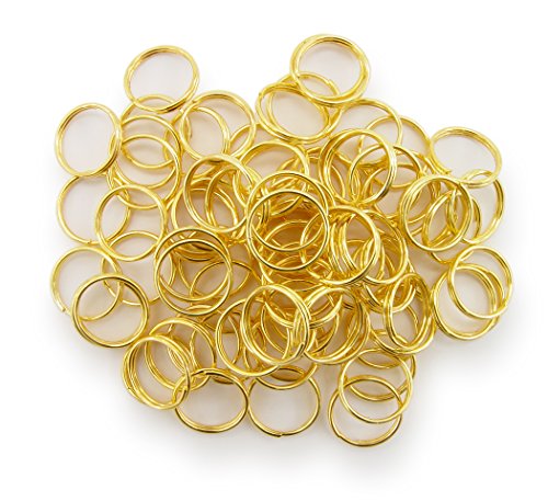 WEBandBUY Schlüsselringe/Split Rings 10mm Durchmesser Farbe Gold 15g ca.80 STK von WEBandBUY