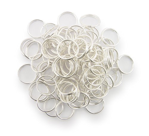 WEBandBUY Schlüsselringe/Split Rings 10mm Durchmesser Farbe Silber 15g ca.80 STK von WEBandBUY