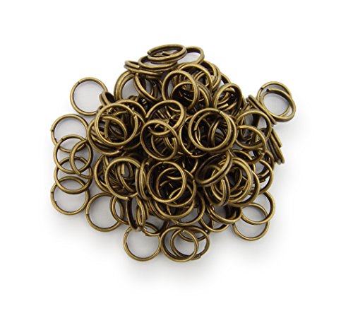 WEBandBUY Schlüsselringe/Split Rings 8mm Durchmesser Farbe Antik Bronze 15g ca.100 STK von WEBandBUY