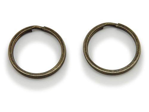 WEBandBUY 2 Schlüsselringe/Split Rings 25mm Durchmesser Farbe Antik Bronze von WEBandBUY