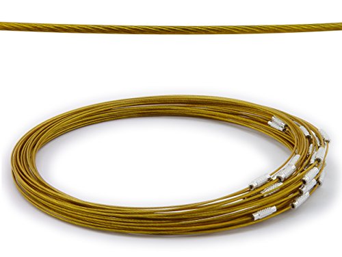 WEBandBUY 5 Halsreifen aus Stahl Schraubverschluss Länge ca. 45 cm Gold von WEBandBUY