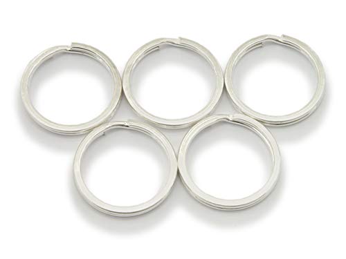 WEBandBUY 5 Schlüsselringe/Split Rings 25mm Durchmesser Farbe Silber von WEBandBUY