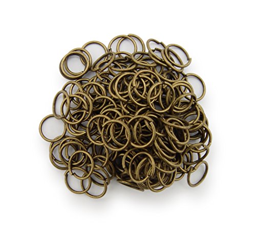 WEBandBUY Binderinge/Jump Rings 8mm Durchmesser Farbe Antik Bronze 15g ca.160 STK von WEBandBUY