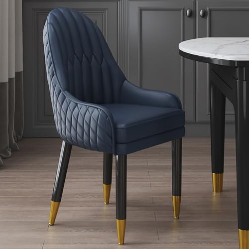 WECCTYA 2er-Set Moderner Esszimmerstuhl Aus Kunstleder, Gepolsterte Sessel, Akzent-küchenstuhl mit Holzbeinen für Wohn-/esszimmer, Wartezimmer, Empfangsraum(Set of 2, Blue) von WECCTYA