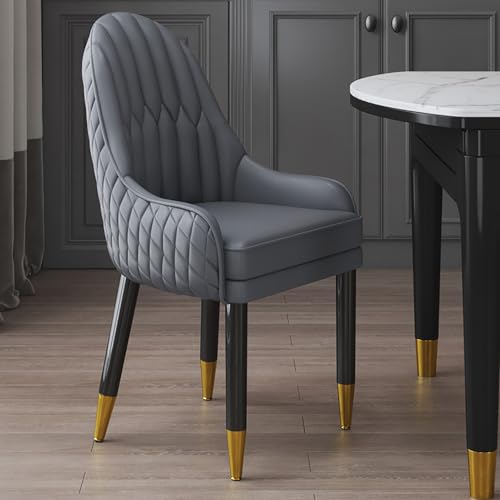 WECCTYA 2er-Set Moderner Esszimmerstuhl Aus Kunstleder, Gepolsterte Sessel, Akzent-küchenstuhl mit Holzbeinen für Wohn-/esszimmer, Wartezimmer, Empfangsraum(Set of 2, Gray) von WECCTYA