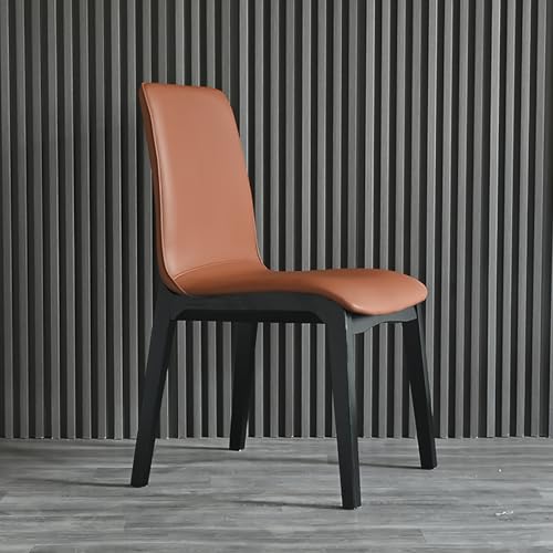 WECCTYA Esszimmerstühle Aus Kunstleder 2er-Set, Gepolsterte Küchen-seitenstühle, Schreibtischstuhl mit Holzbeinen, Freizeitstühle Ohne Armlehnen für Wohn, Empfangsraum(Set of 2, Black + Coffee A) von WECCTYA