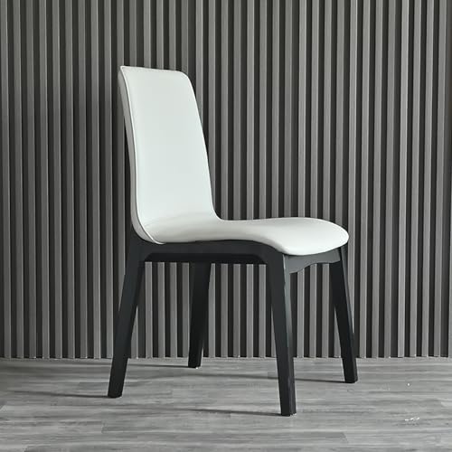 WECCTYA Esszimmerstühle Aus Kunstleder 2er-Set, Gepolsterte Küchen-seitenstühle, Schreibtischstuhl mit Holzbeinen, Freizeitstühle Ohne Armlehnen für Wohn, Empfangsraum(Set of 2, Black + Gray) von WECCTYA