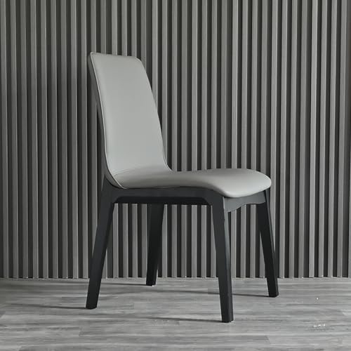WECCTYA Esszimmerstühle Aus Kunstleder 2er-Set, Gepolsterte Küchen-seitenstühle, Schreibtischstuhl mit Holzbeinen, Freizeitstühle Ohne Armlehnen für Wohn, Empfangsraum(Set of 2, Black + Gray A) von WECCTYA