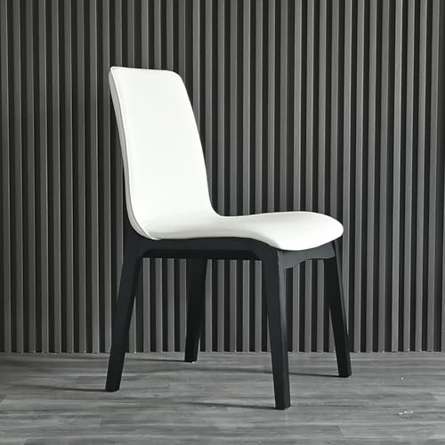 WECCTYA Esszimmerstühle Aus Kunstleder 2er-Set, Gepolsterte Küchen-seitenstühle, Schreibtischstuhl mit Holzbeinen, Freizeitstühle Ohne Armlehnen für Wohn, Empfangsraum(Set of 2, Black + White) von WECCTYA