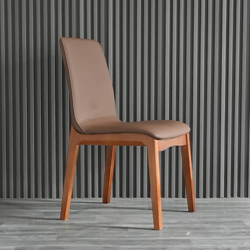 WECCTYA Esszimmerstühle Aus Kunstleder 2er-Set, Gepolsterte Küchen-seitenstühle, Schreibtischstuhl mit Holzbeinen, Freizeitstühle Ohne Armlehnen für Wohn, Empfangsraum(Set of 2, Walnut + Coffee) von WECCTYA