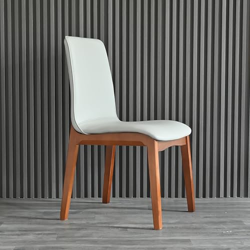 WECCTYA Esszimmerstühle Aus Kunstleder 2er-Set, Gepolsterte Küchen-seitenstühle, Schreibtischstuhl mit Holzbeinen, Freizeitstühle Ohne Armlehnen für Wohn, Empfangsraum(Set of 2, Walnut + Gray) von WECCTYA