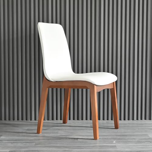 WECCTYA Esszimmerstühle Aus Kunstleder 2er-Set, Gepolsterte Küchen-seitenstühle, Schreibtischstuhl mit Holzbeinen, Freizeitstühle Ohne Armlehnen für Wohn, Empfangsraum(Set of 2, Walnut + White) von WECCTYA